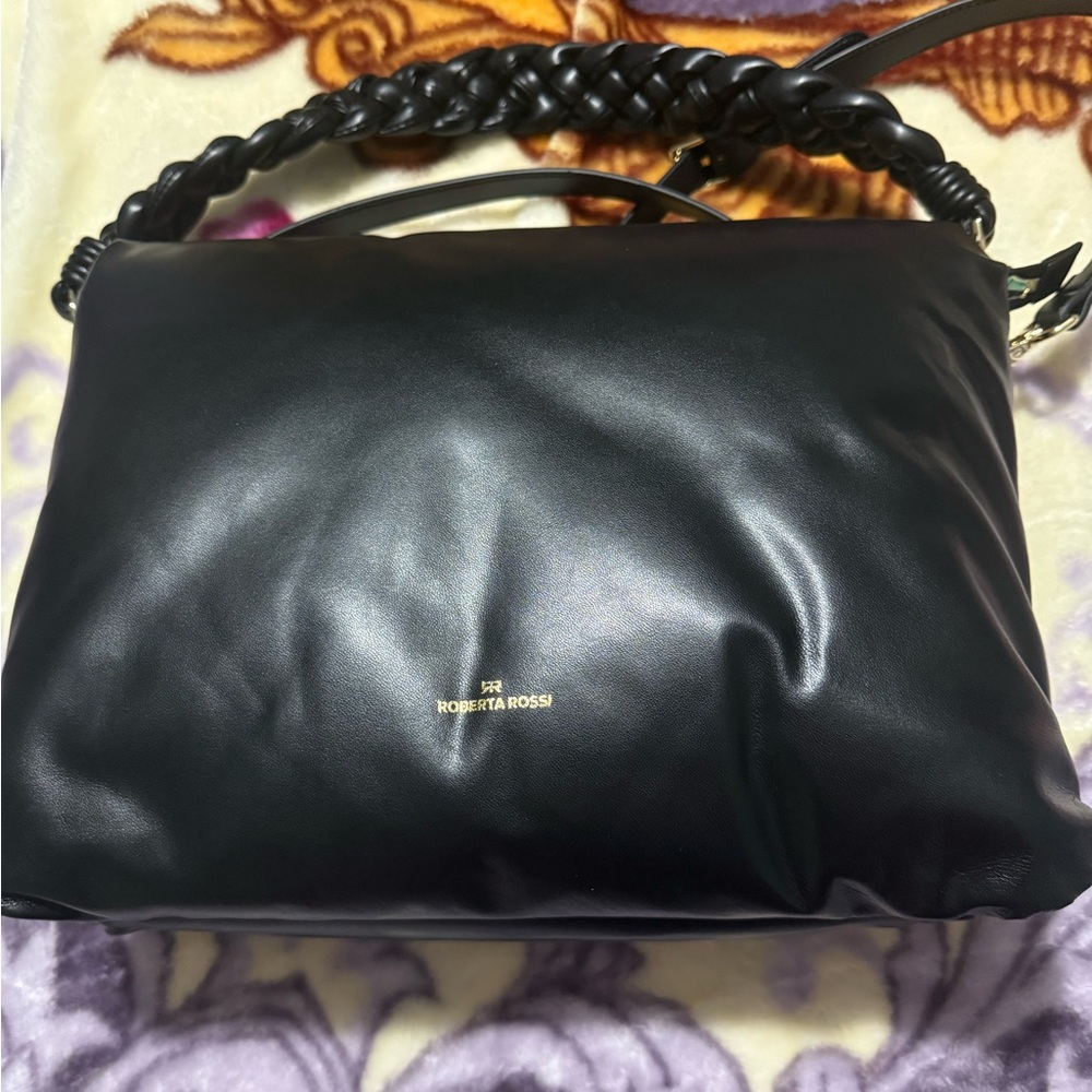 Designer Italian leather puffy handbag New